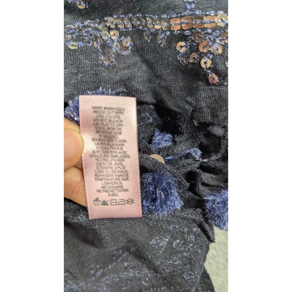 Calypso St Barth Women Dress Small 100% Linen Sequin Tassel Hem Coverup‎ - Picture 14 of 15